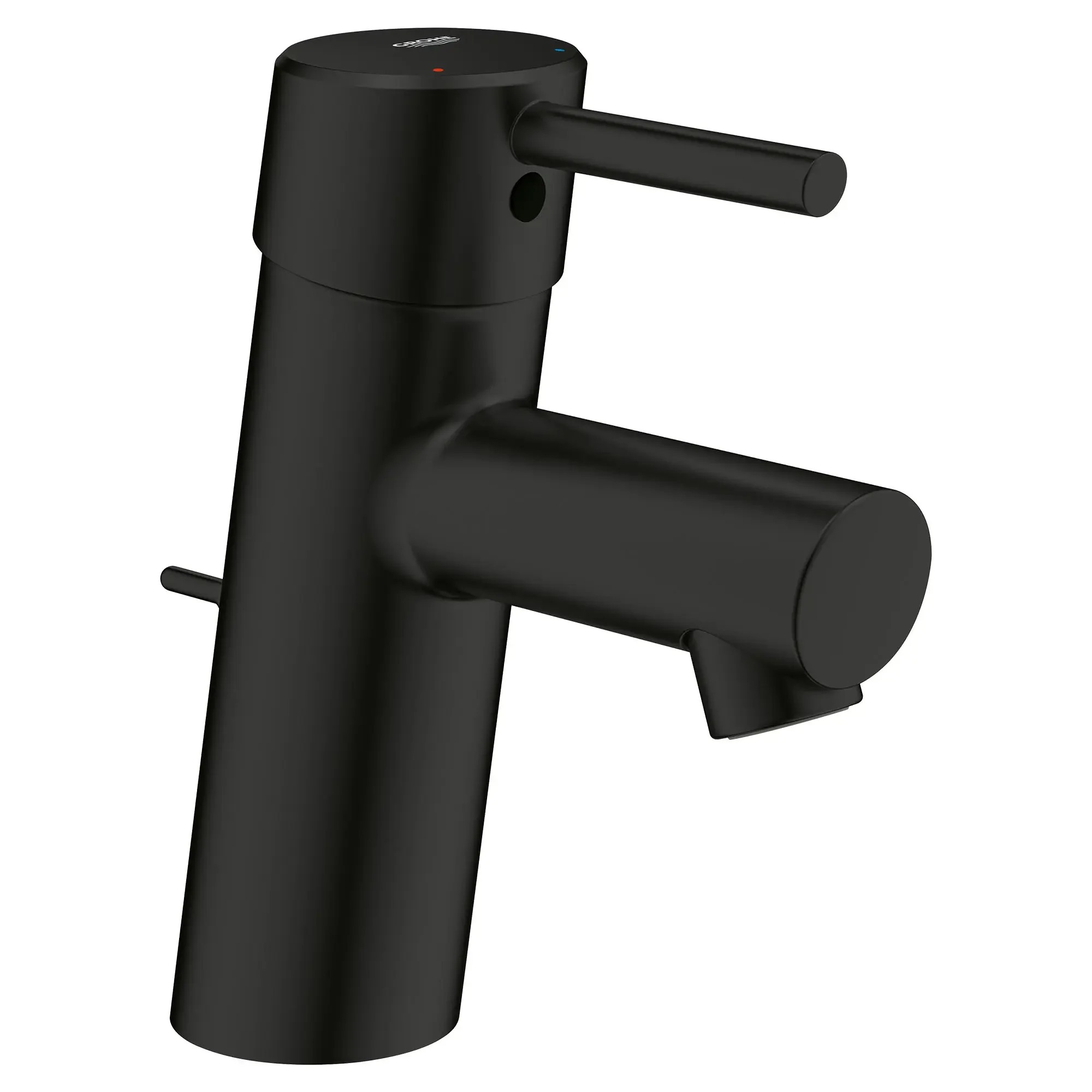 Grohe Single Handle Bathroom Faucet with Metal Drain, Matte Black, 342702431