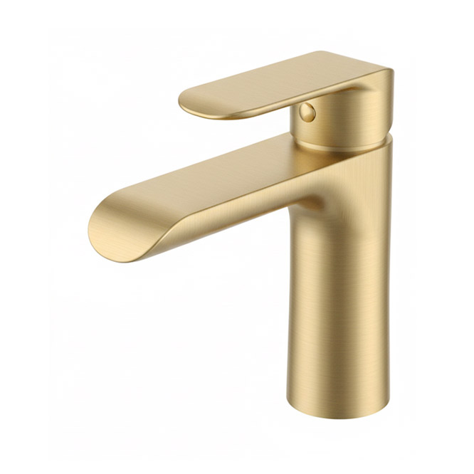 Single Handle Bathroom Faucet with ABS Pop-Up Drain, Brushed Gold, WDG16431AR