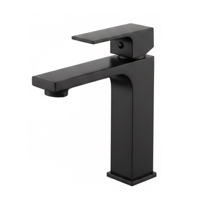 Single Handle Bathroom Faucet with ABS Pop-Up Drain, Matte Black, WPS168080PA