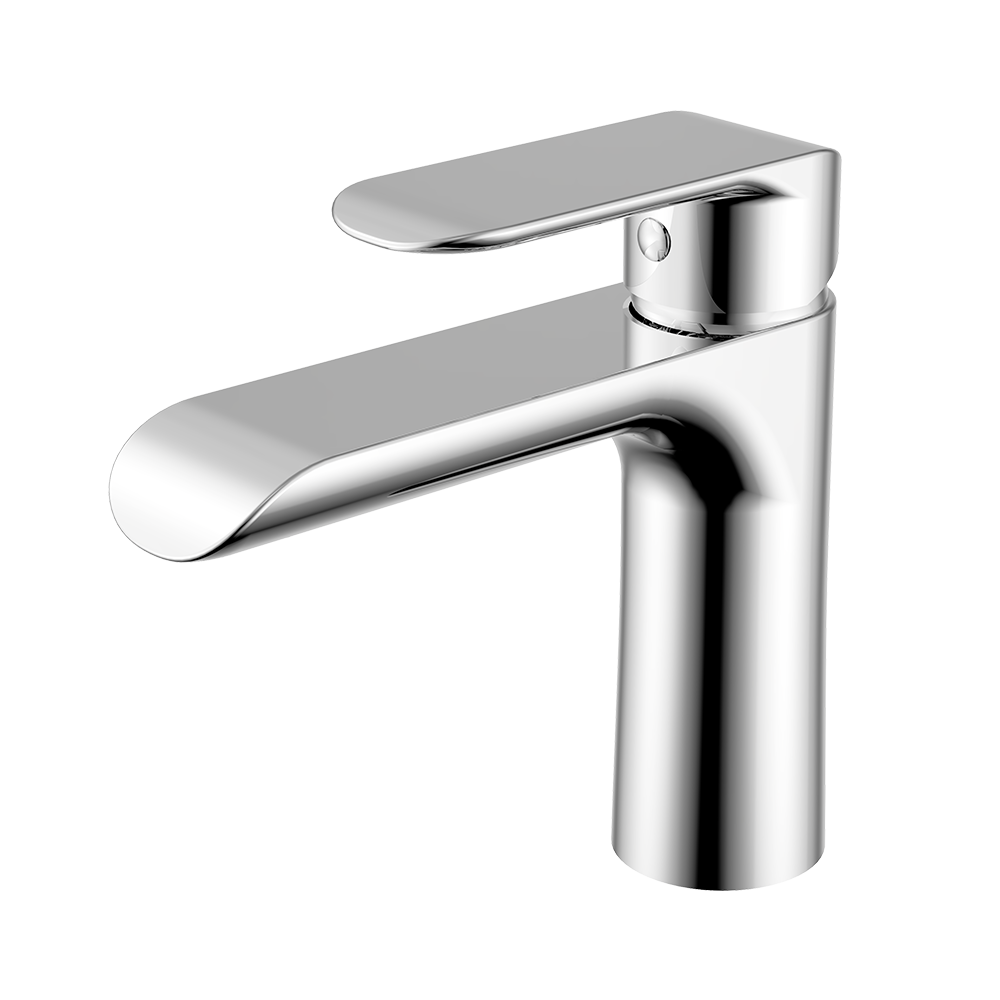 Single Handle Lavatory Bathroom Faucet with ABS Push Pop-Up Drain, Chrome, WDG16431C