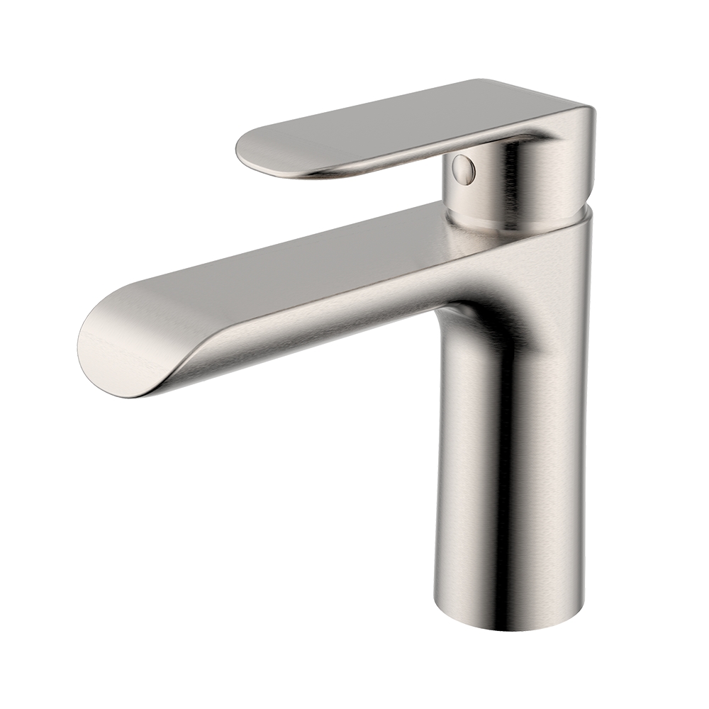 Single Handle Lavatory Bathroom Faucet with ABS Push Pop-Up Drain, Brushed Nickel, WDG16431NY