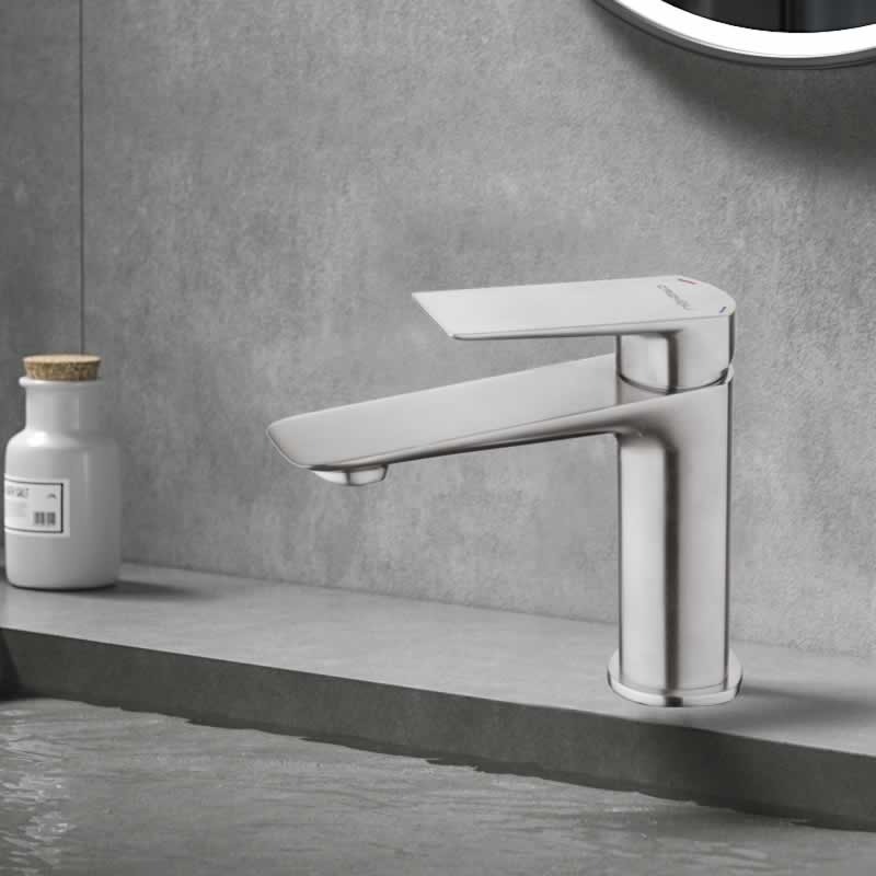 Single Handle Bathroom Faucet with Pop-Up Drain, Brushed Nickel, 23301QT(BN)