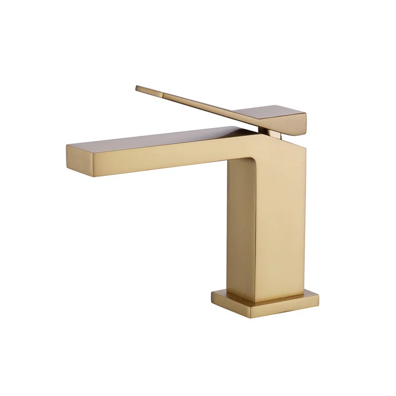 TOM FAUCET Single Handle Bathroom Faucet with Pop-Up Drain, Brushed Gold, TFBF65001BG