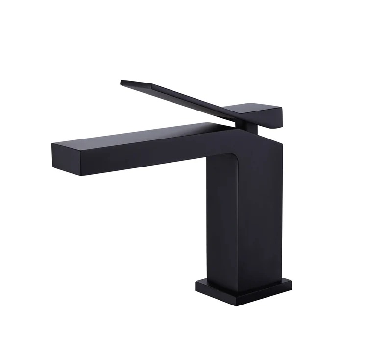 TOM FAUCET Single Handle Bathroom Faucet with Pop-Up Drain, Matte Black, TFBF65001MB