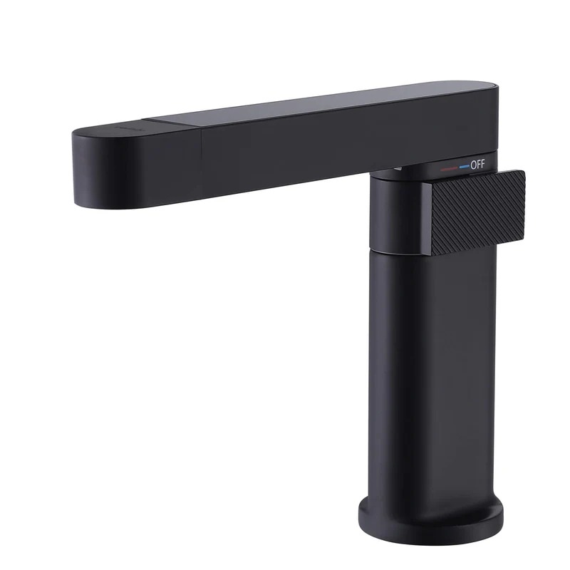 TOM FAUCET Single Handle Bathroom Faucet with Pop-Up Drain, Matte Black, TFBF65002MB