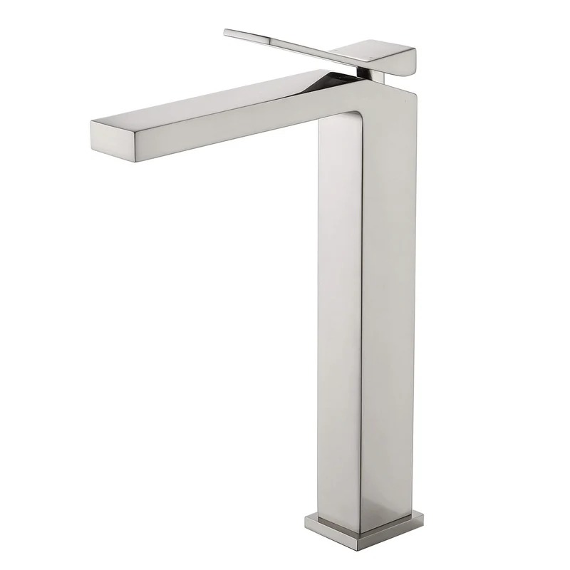 TOM FAUCET Single Handle Bathroom Faucet with Pop-Up Drain, Brushed Nickel, TFHBF65001BN