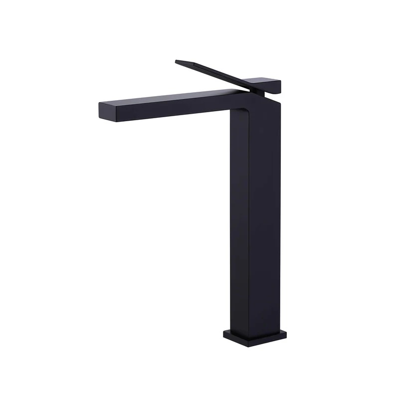 TOM FAUCET Single Handle Bathroom Faucet with Pop-Up Drain, Matte Black, TFHBF65001MB
