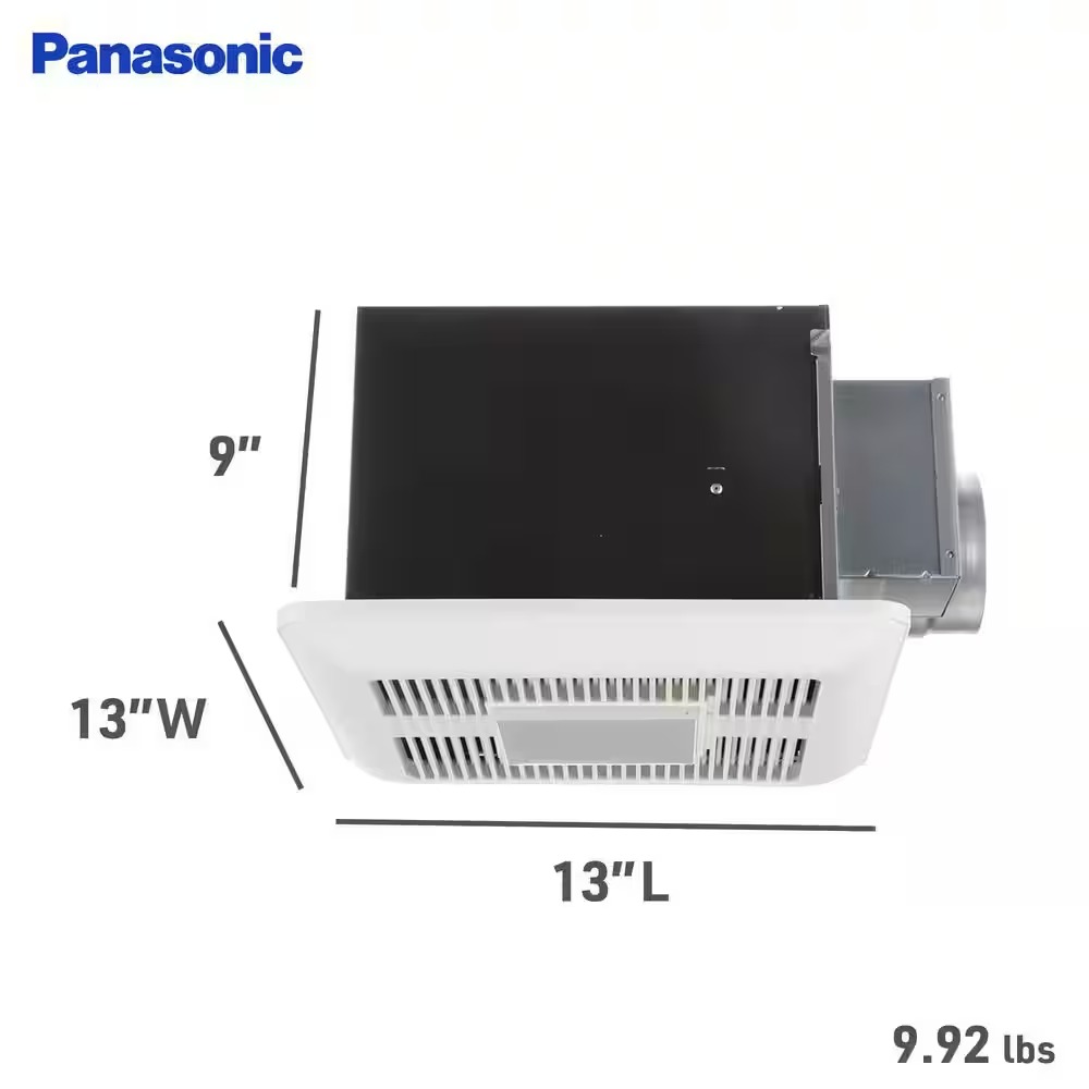 Panasonic WhisperCeiling® DC™ Ceiling Bathroom Exhaust Fan with Light, 50-80-110 CFM, N/A FV-0511VQL1