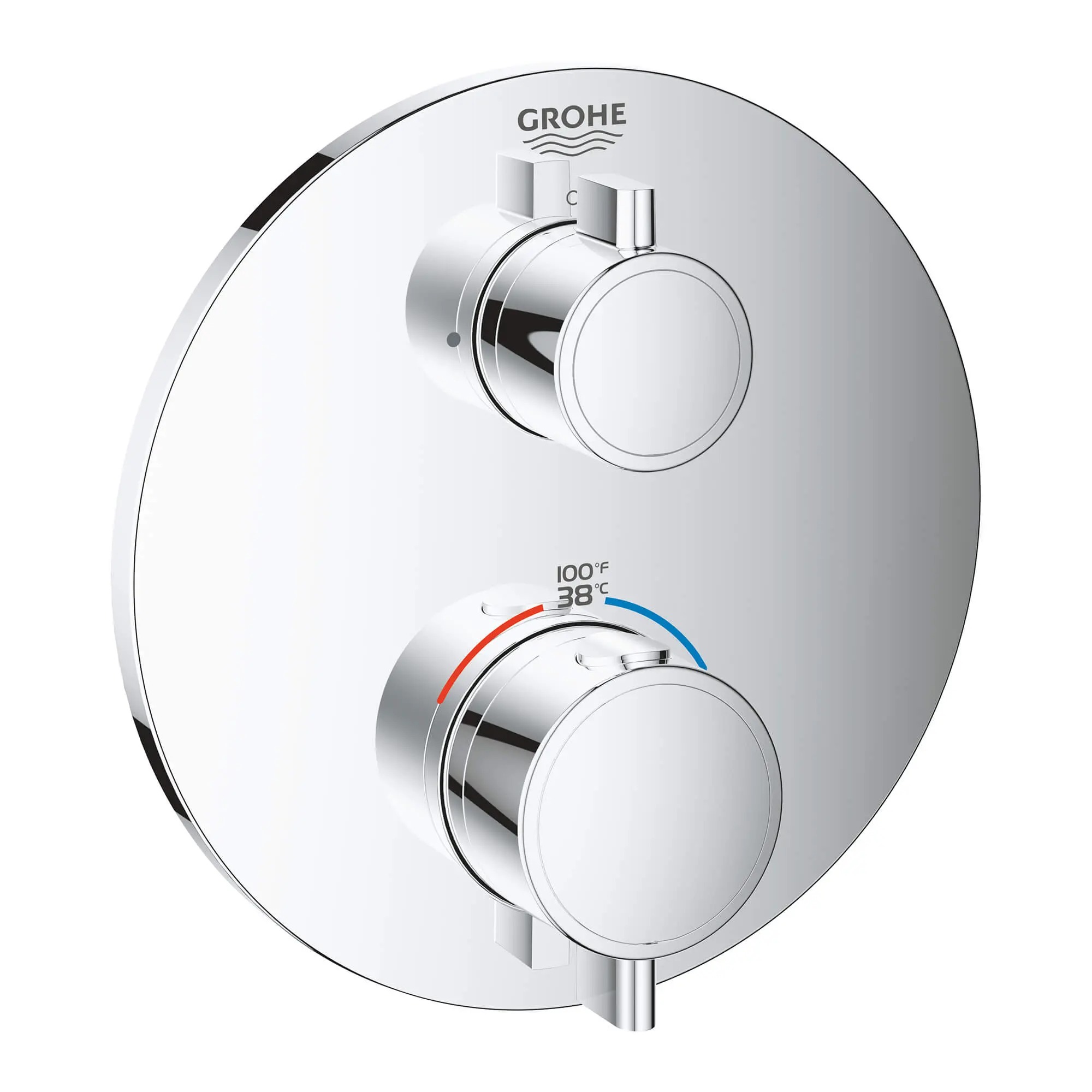 Grohe Grohtherm® Dual Function 2-Handle Thermostatic Valve Trim, Chrome 24133000