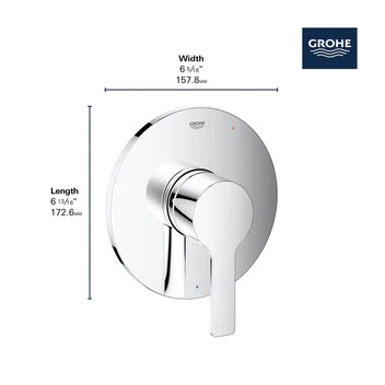 Grohe Pressure Balance Valve Trim with Cartridge, Chrome 29330000