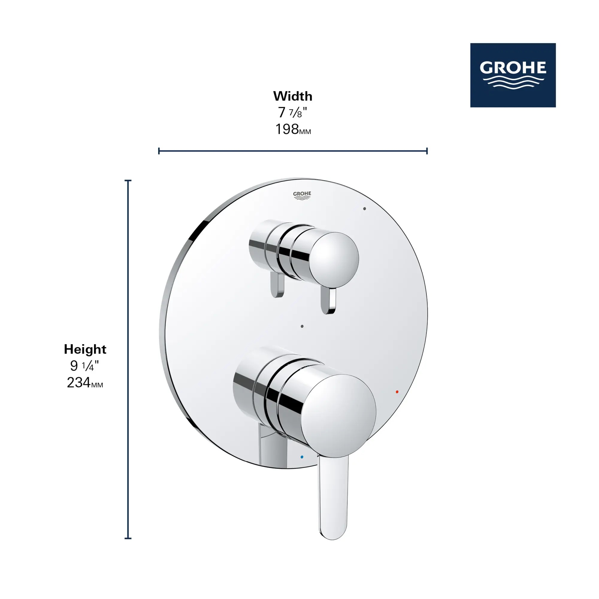 Grohe COSMOPOLITAN™ Pressure Balance Shower Valve Trim, Brushed Nickel 29434EN0