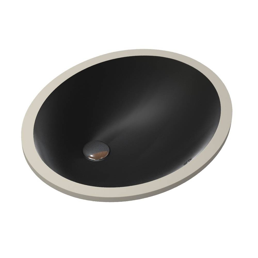 Ceramic Oval Undermount Bathroom Sink, Matte Black, CUSN007A00MB