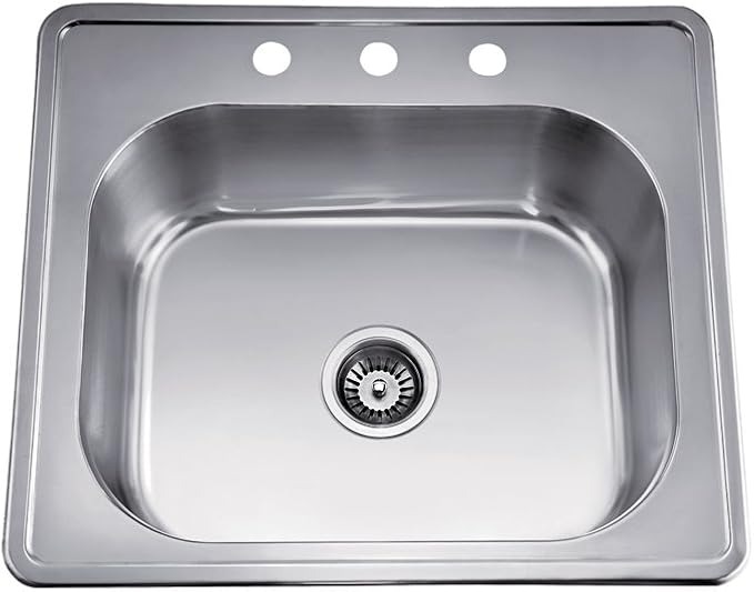 Dawn 24 in. Topmount Single Bowl Stainless Steel Kitchen Sink, EST252208