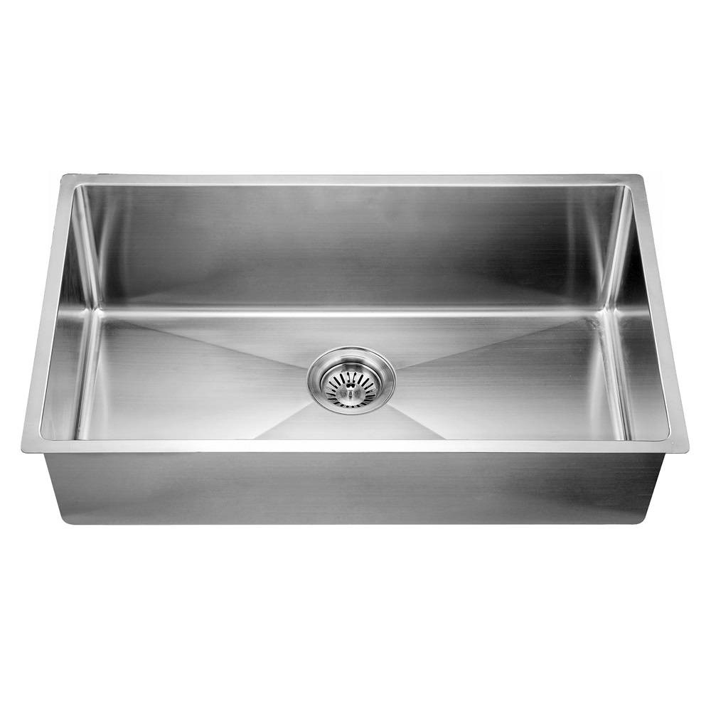 Dawn 32 in. Undermount Single Bowl Stainless Steel Kitchen Sink, SRU301610-N